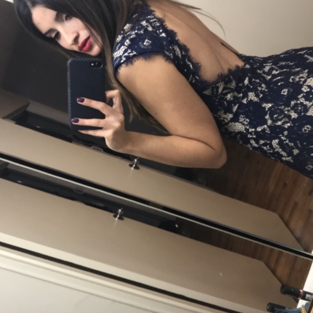 Blue lacy dress